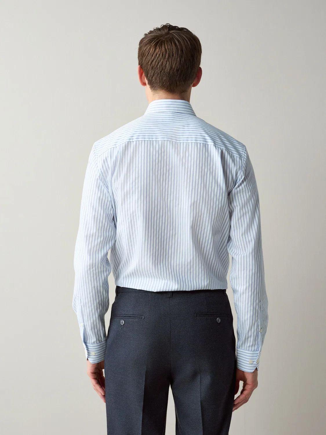 Рубашка с принтом в полоску, Regular Fit, White/Blue Stripe Next, белая/синяя — фото 3