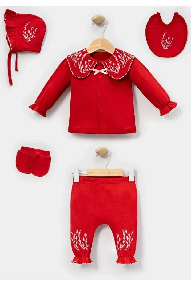 Детский комплект боди с вышивкой Ariana Cherub Baby, Red — фото 2