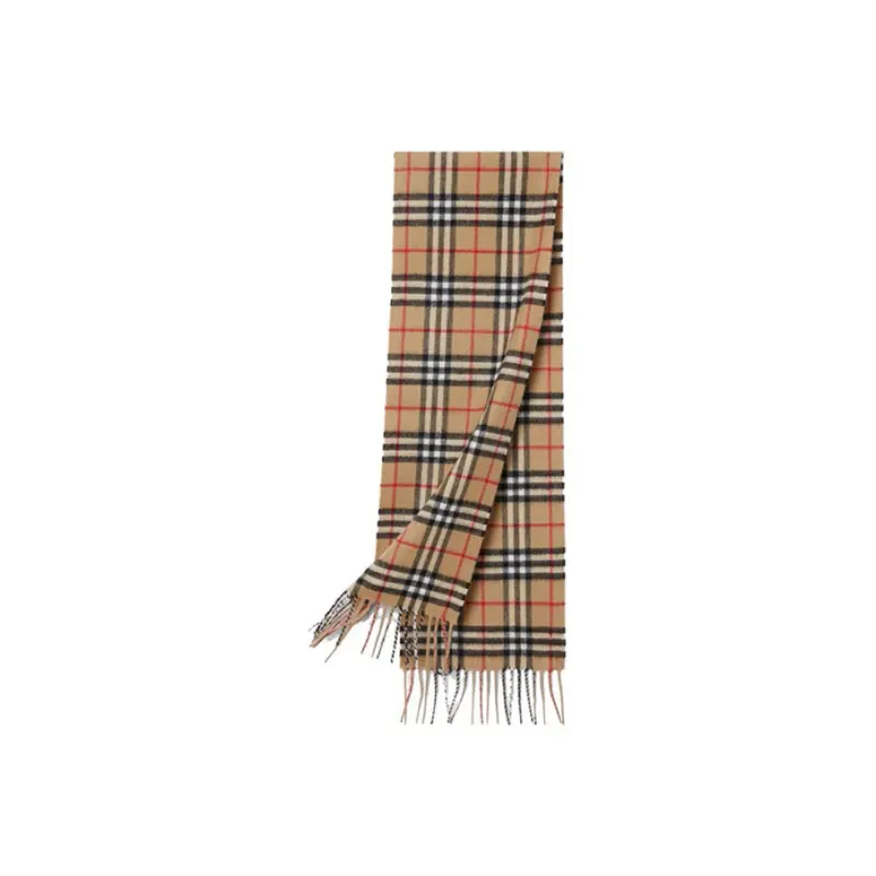 

Burberry Реверсивный клетчатый шарф с бахромой, Brown