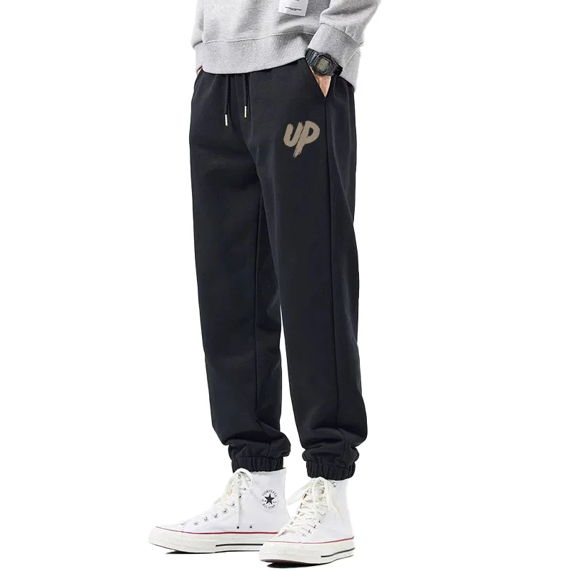 Детские спортивные штаны на манжетах MINISO, Black (Up Pants Logo) — фото 4