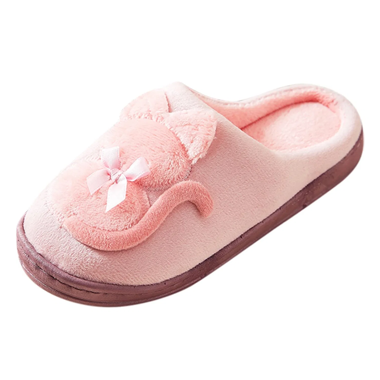 Детские тапочки с принтом Cartoon Home Keep Donne Slip-On Flat Furry Open Pantofole Scarpe calde Inverno Peluche Punta Pantofola da donna Scarpe Ginnastica, Rosa