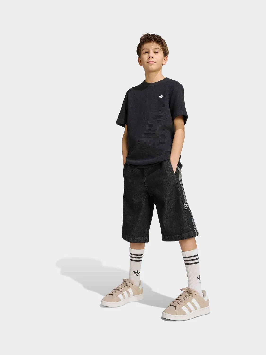 Футболка вафельная Regular, adidas Originals, черный — фото 3