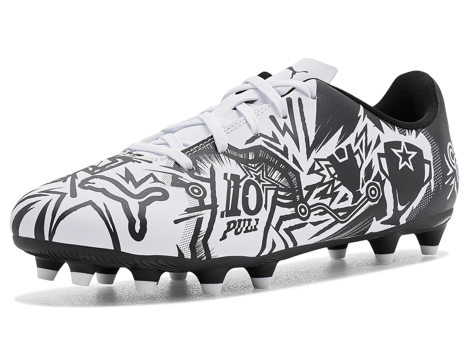 Бутсы Tacto II Christian Pulisic Firm, Artificial Ground Soccer Cleats (для малышей, маленьких и больших детей) Puma Kids, Puma White/Puma Black — фото 2