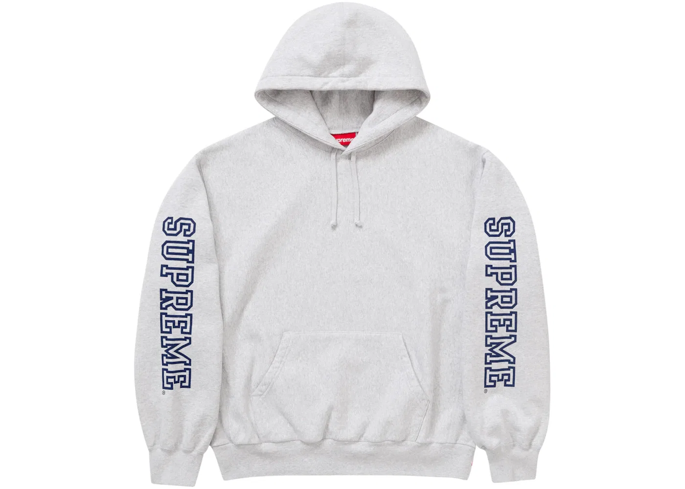 Мужской худи с длинным рукавом с принтом Supreme, Ash Grey