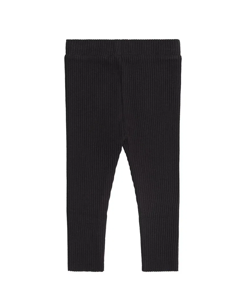Детские леггинсы для девочек из плотного рубчика Huxbaby, Black — фото 2