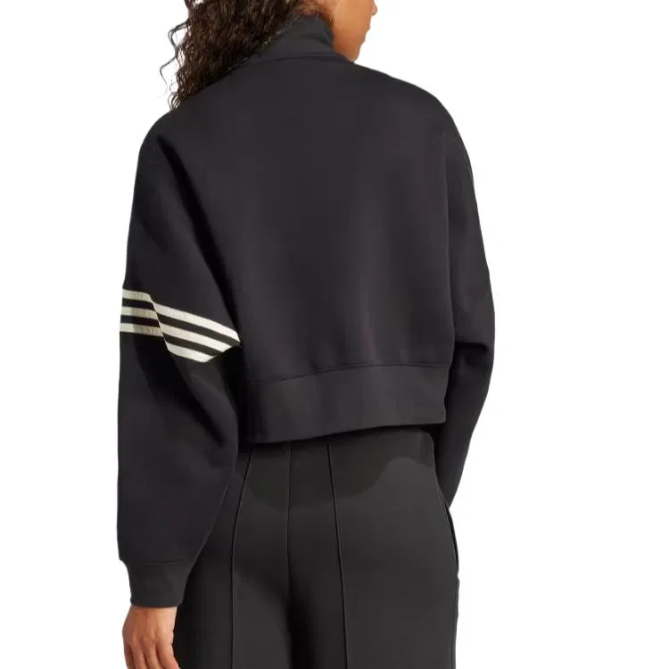 Женская толстовка на молнии с 3 полосками Adidas Originals, Black — фото 4