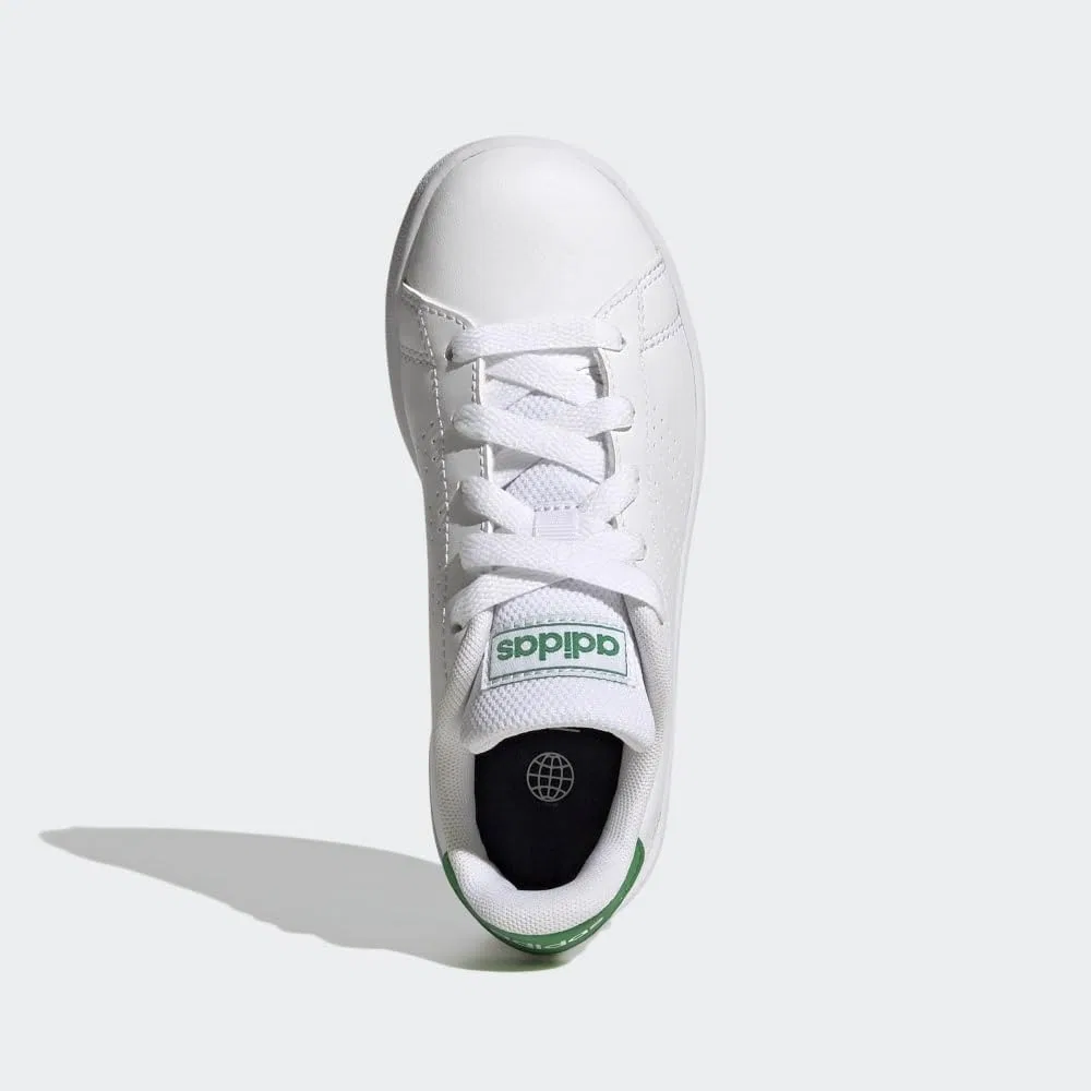 Детские кроссовки с перфорацией Advantage Adidas, Ftwr White Green Black — фото 4