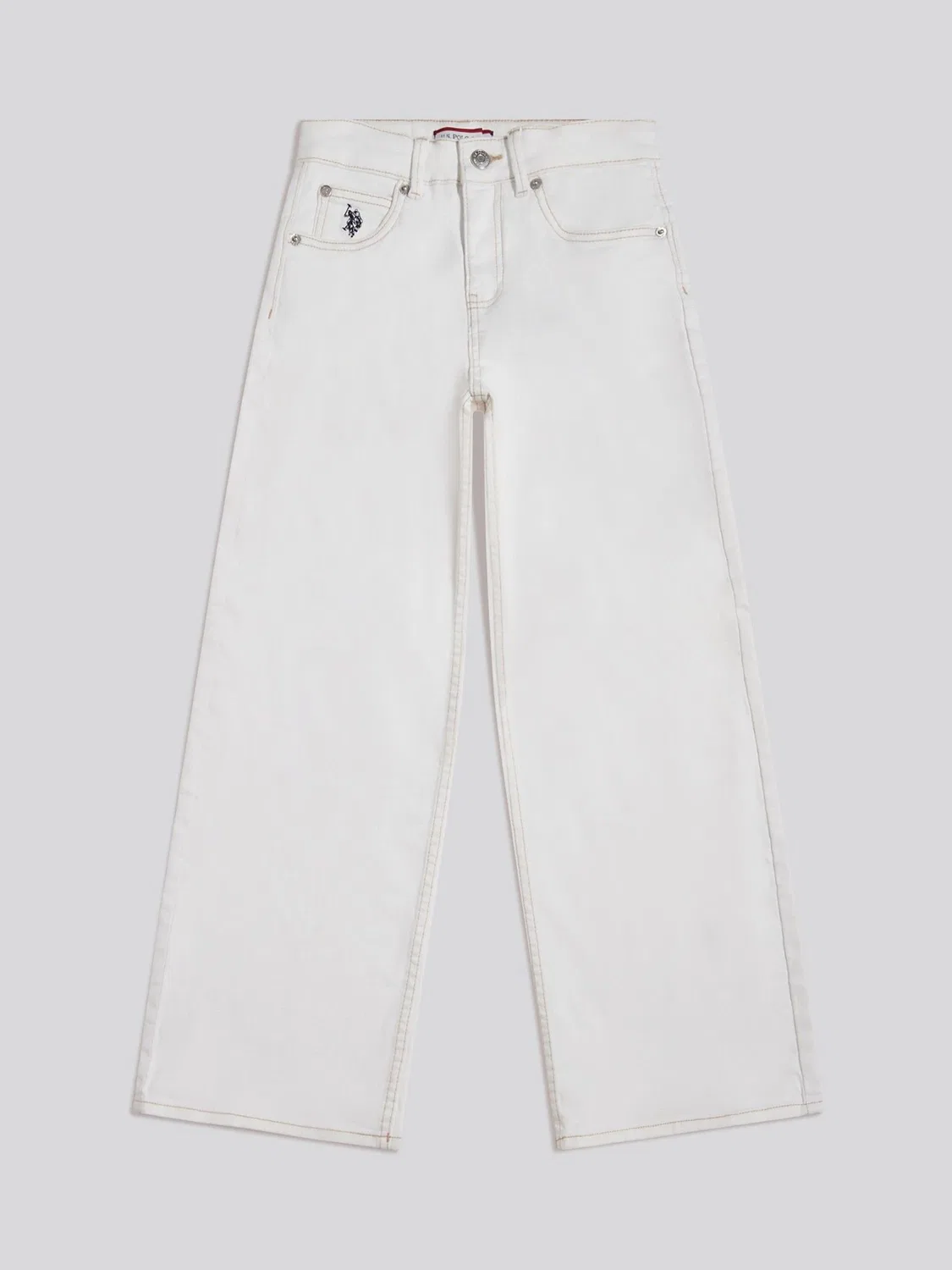 Джинсы широкие, модель Wide Leg U.S. Polo Assn., белые