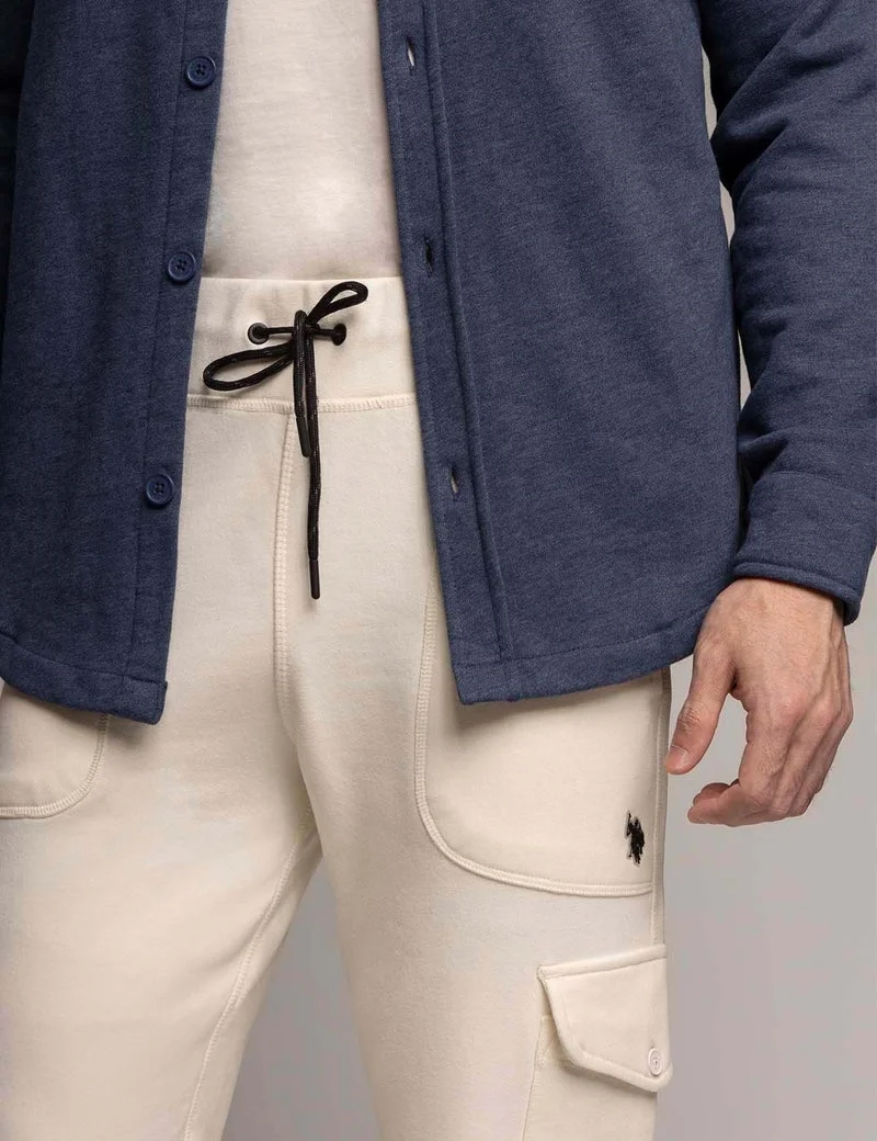 Мужские джоггеры U.S. Polo Assn. White Label French Terry Cargo, бежевый — фото 4