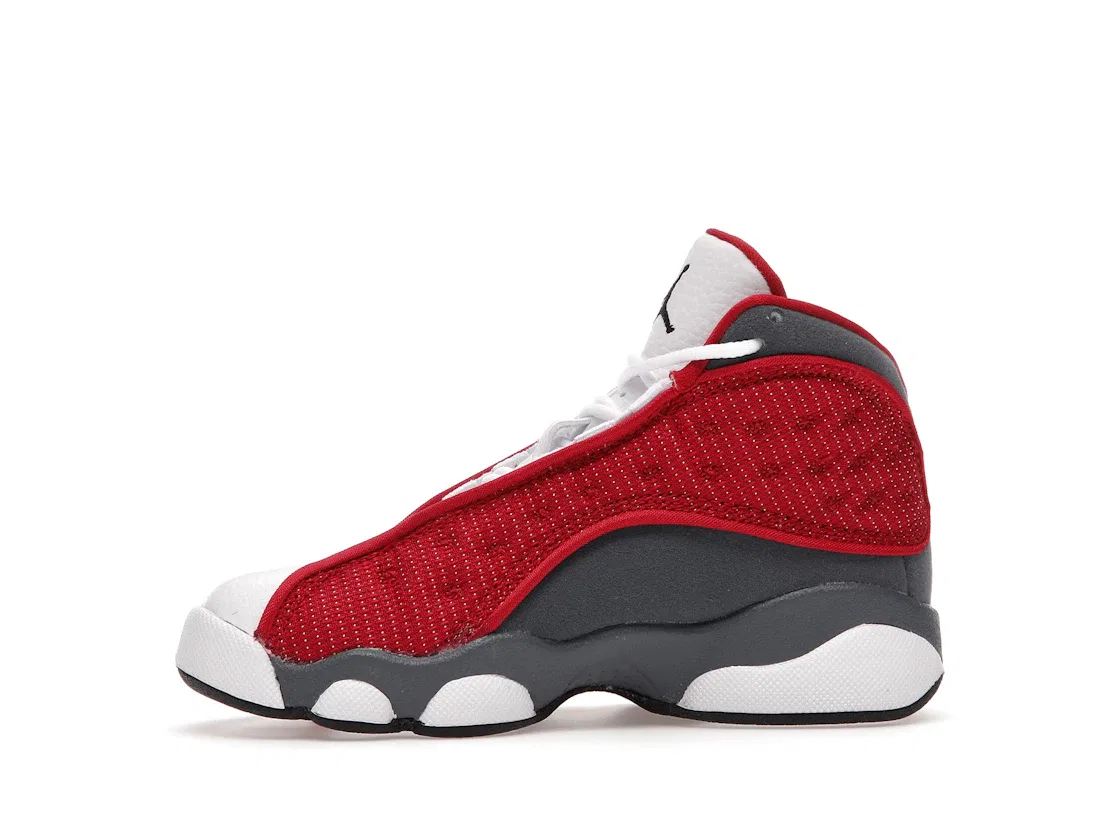 Детские кроссовки для мальчиков с кожаным верхом Jordan 13 Retro Jordan, Gym Red/Flint Grey-White-Black — фото 3