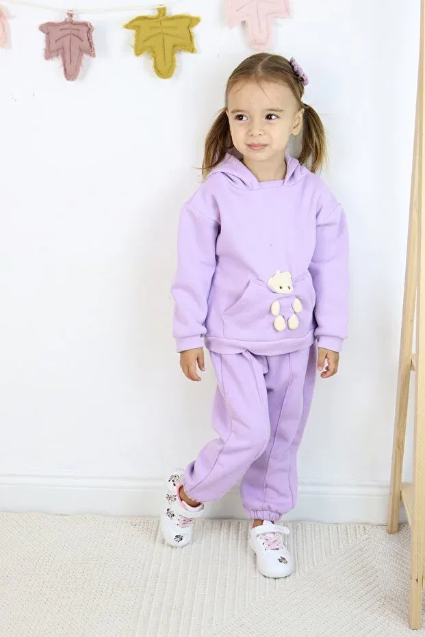 Детский спортивный костюм для девочек хлопковый Teddy Bear Toy Harika Kids, Purple