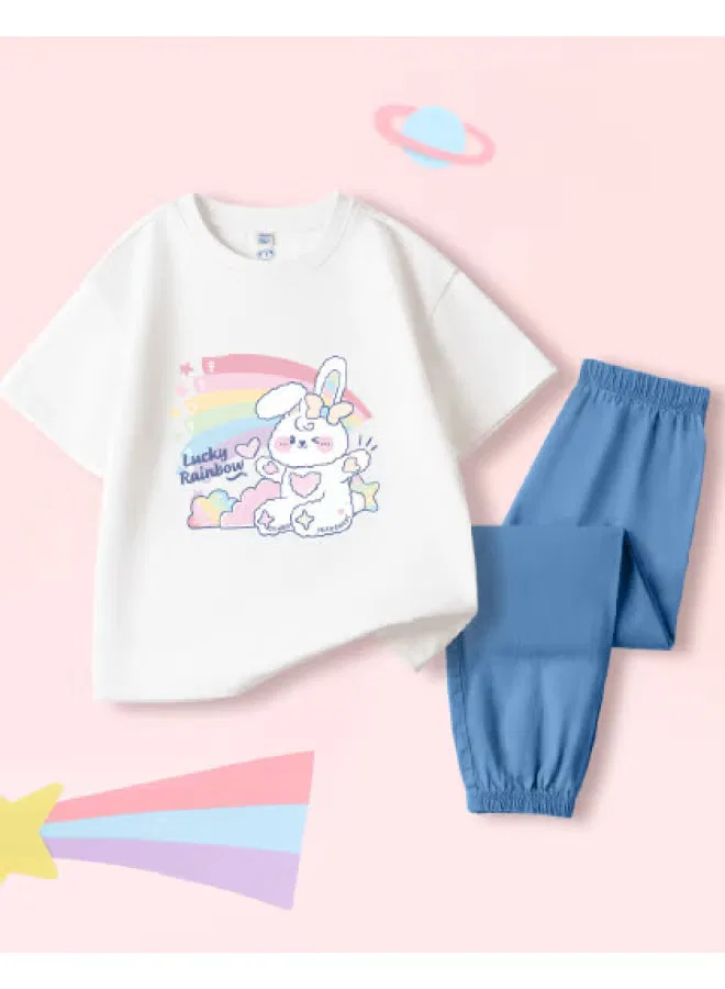 Комплект летний с коротким рукавом и брюками Jeanswest, белый