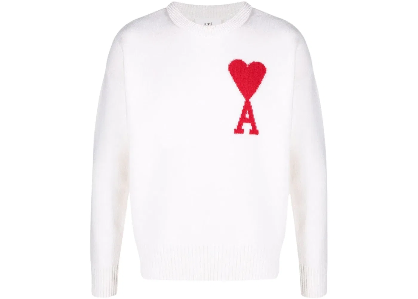 Детский джемпер с круглым вырезом Ami de Coeur Ami Paris, White/Red