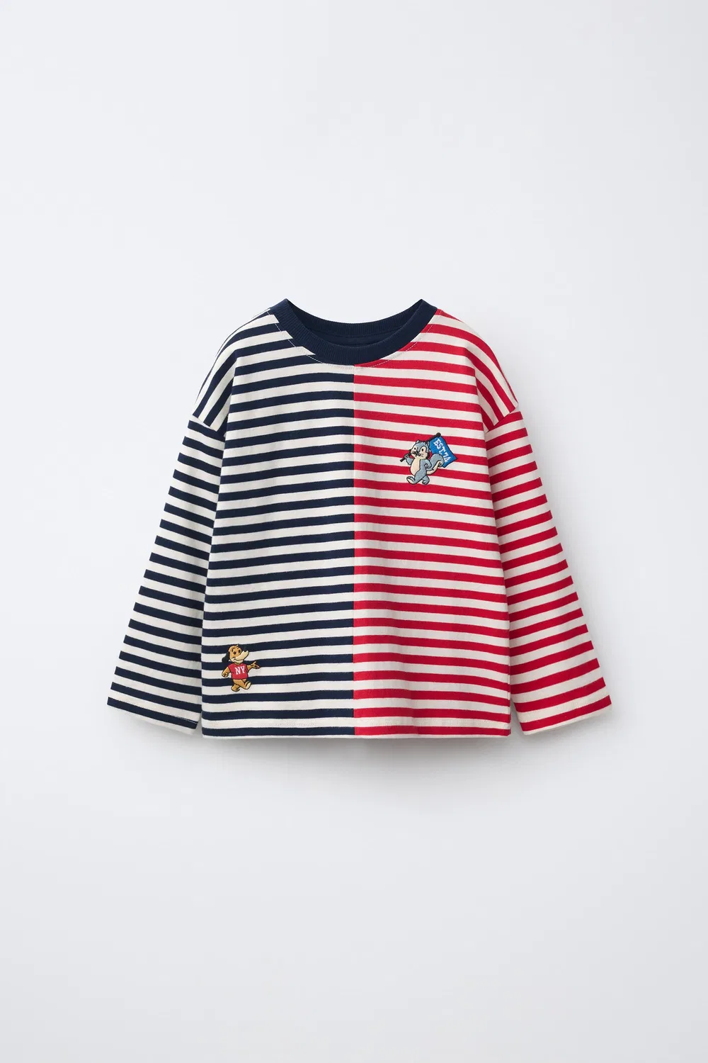 Футболка в полоску ZARA, red/navy