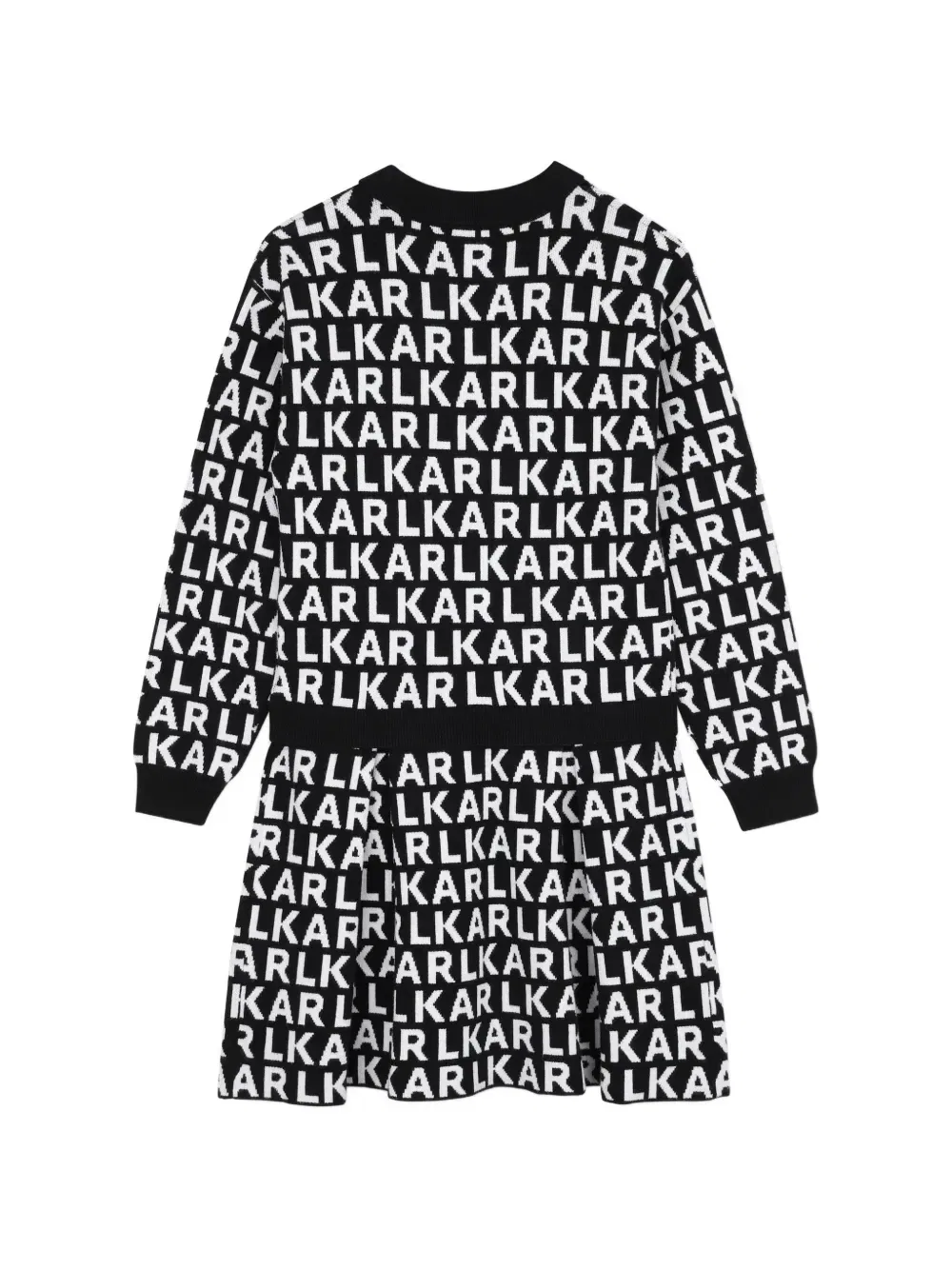 Трикотажное платье с логотипом Karl Lagerfeld Kids, черный — фото 2