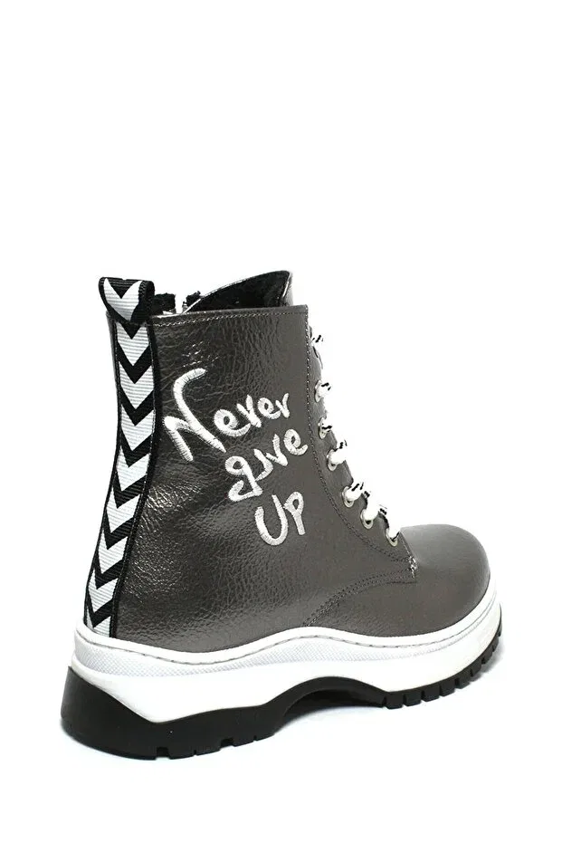 Детские ботинки для девочек с коротким каблуком Trekking non-slip sole light comfortable daily children's boots Byş Moda, Platinum — фото 3