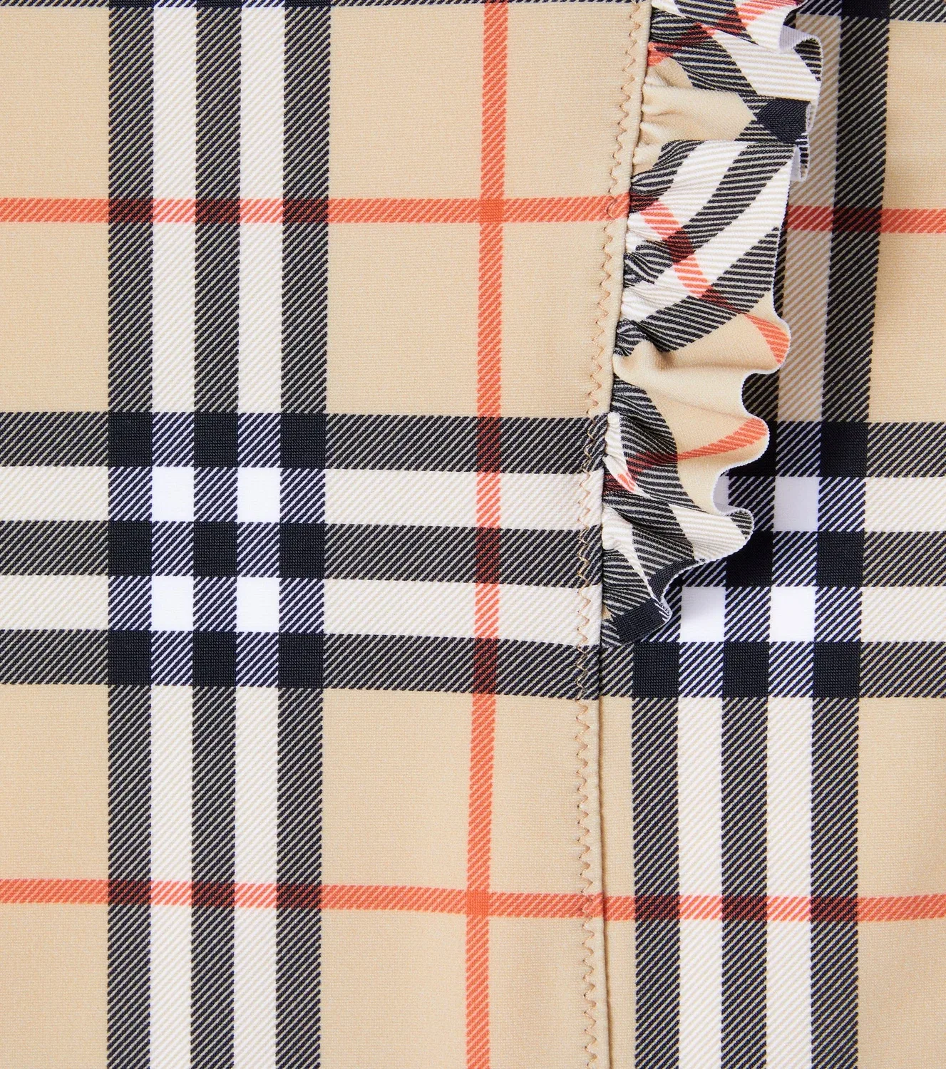 Раздельный купальник с оборками Burberry Kids, Sand Ip Check, бежевый — фото 4