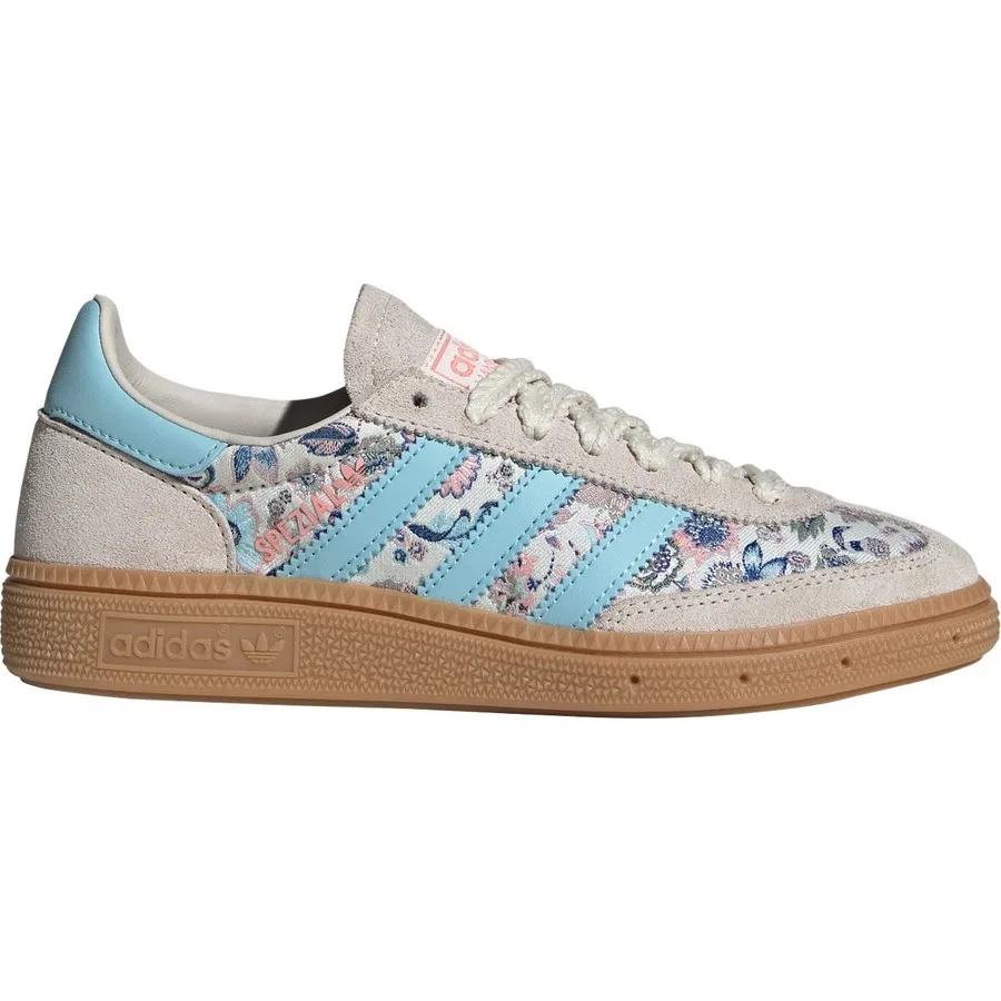 Детские кроссовки с принтом Delft Blooms ADIDAS LIBERTY LONDON HANDBALL SPEZIAL, Бело-синий