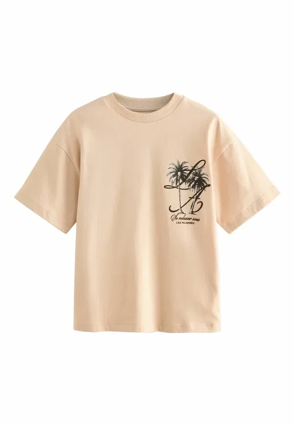 Футболки с коротким рукавом 3 шт, хлопок, Print T-shirt, Next, Navy, Stone, Brown, темно-синий/коричневый — фото 2
