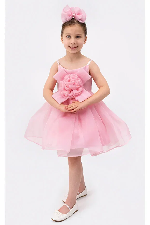 Детское платье для девочек с принтом Princess Girl Child Melek Golden, Pink