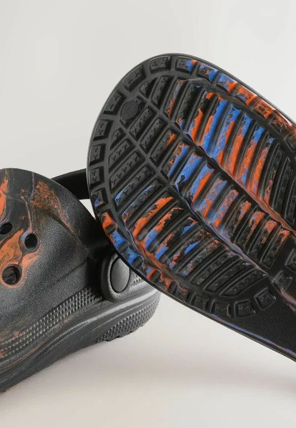 Клоги синтетические Regular fit - clogs Next, orange black marble, черный/оранжевый — фото 4