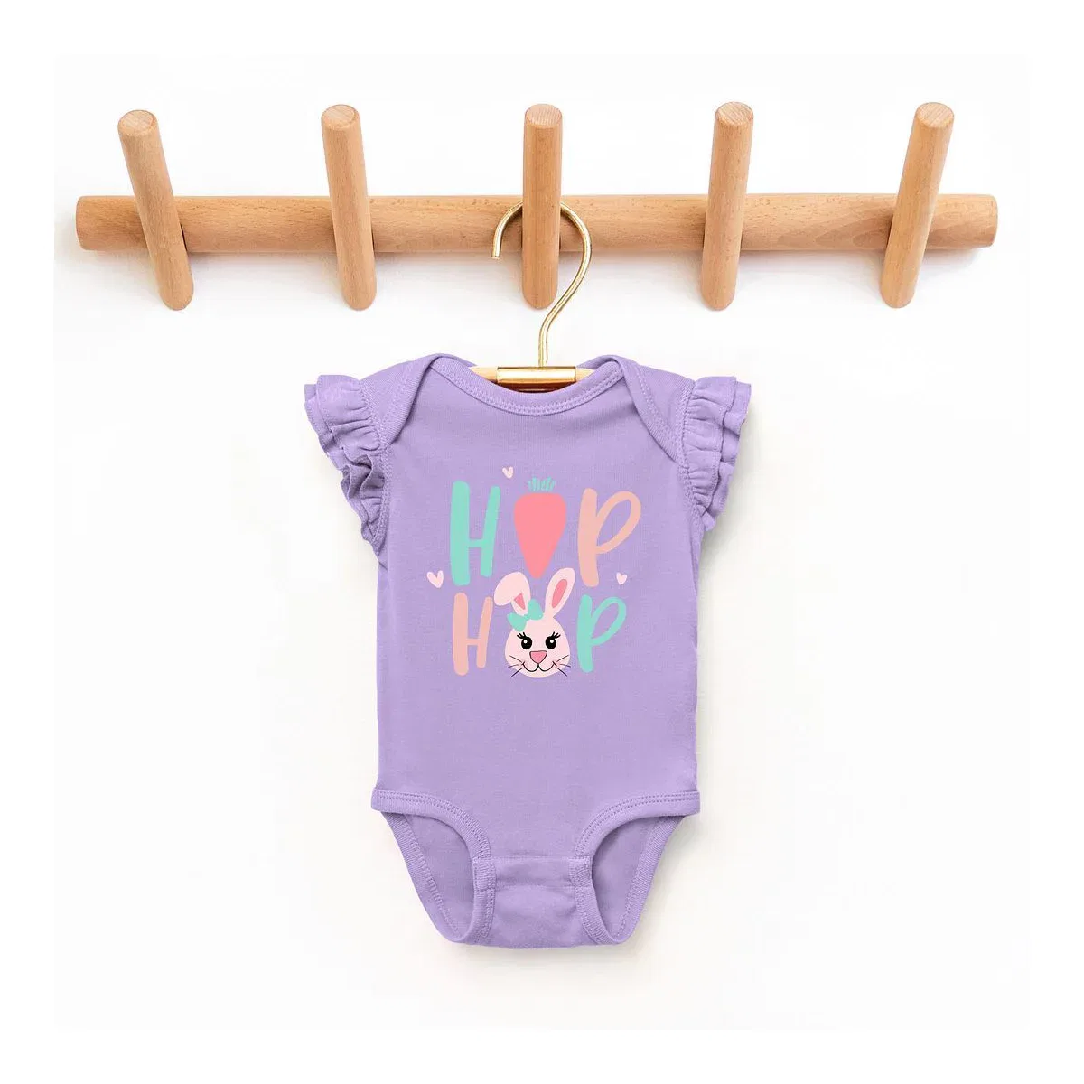 Детское боди для мальчиков с принтом Hip Hop Bunny The Juniper Shop, Lavender
