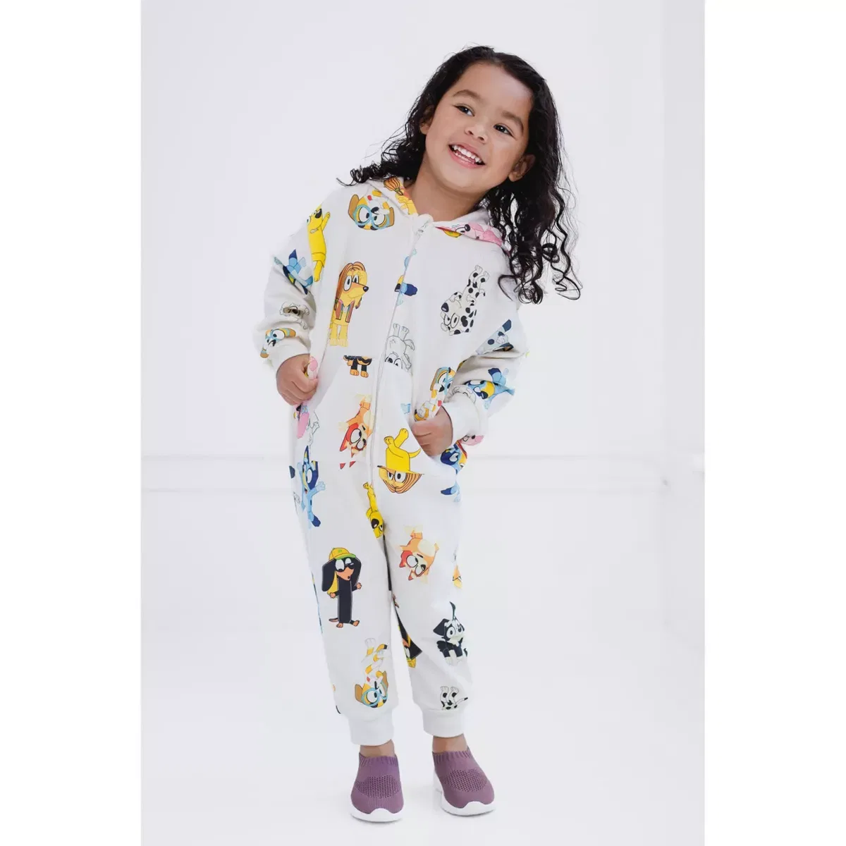 Детское комбинезон для девочек с принтом Bluey, Bluey, Off White — фото 3