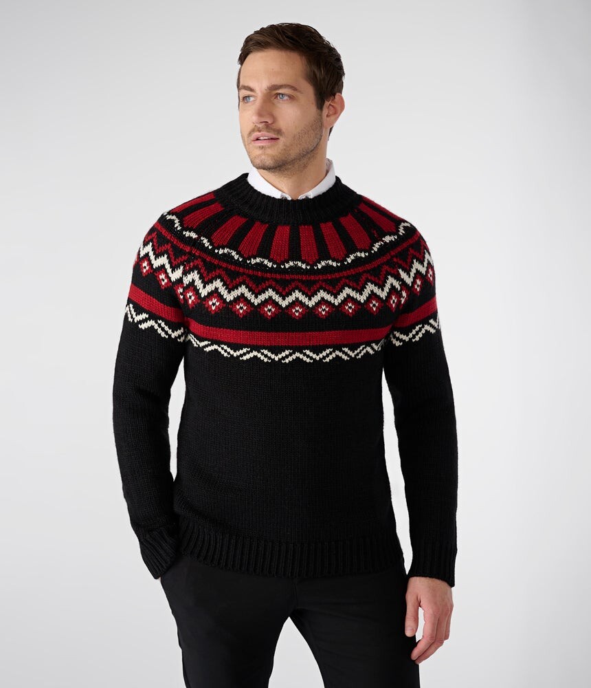 

Свитер с искусственным вырезом fair isle Karl Lagerfeld, черный