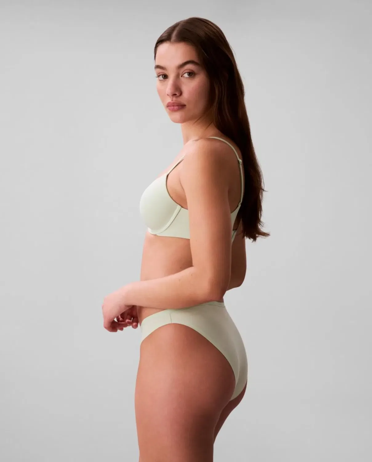 Женские трусы из микрофибры с логотипом на поясе Calvin Klein, Verde — фото 4