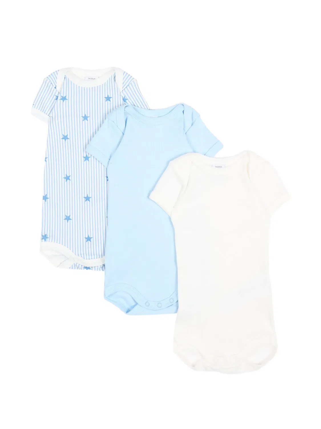 Комплект из трех боди в полоску Petit Bateau, синий