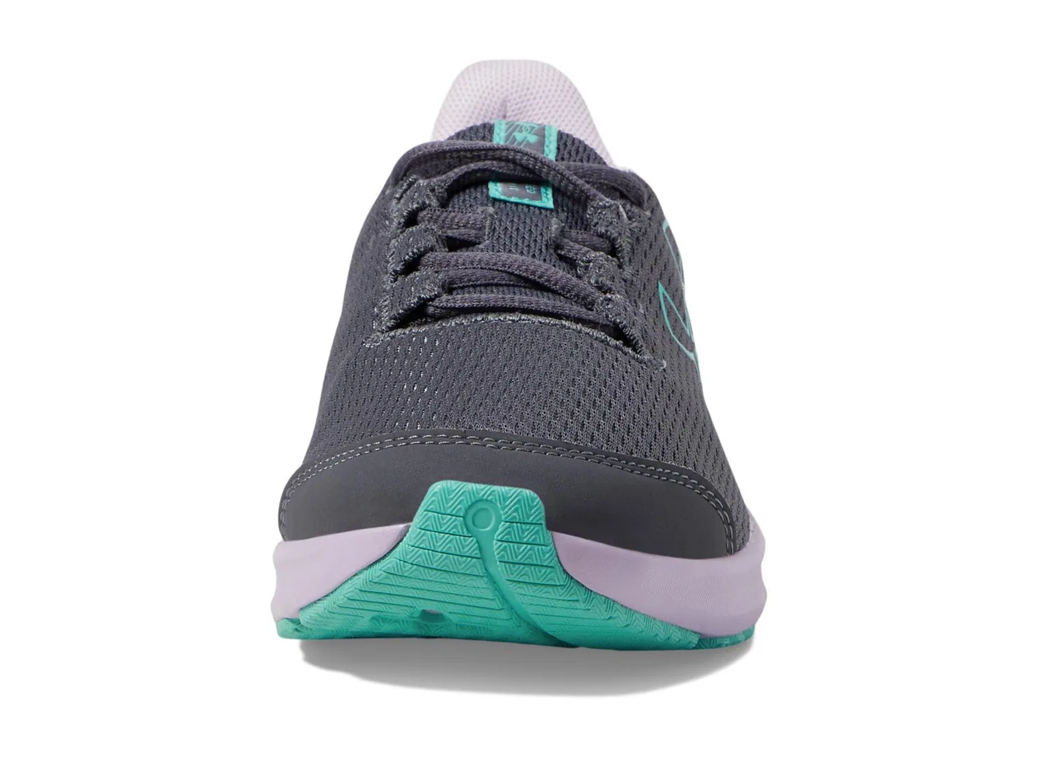 Детские кроссовки для девочек с логотипом Under Armour, 101 Castlerock Purple Ace Radial Turquoise — фото 4