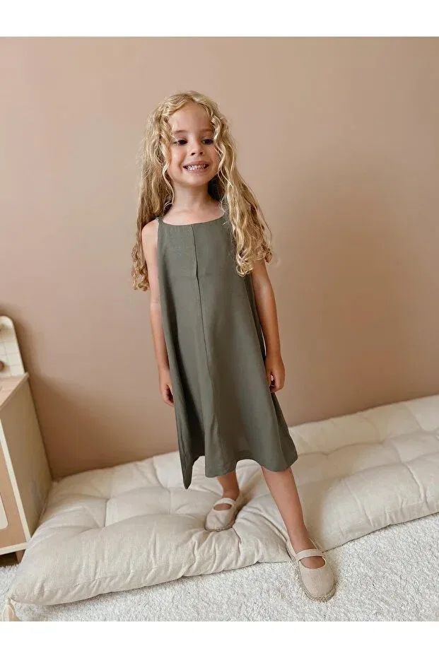 Детское платье для девочек хлопковое Yigit Butik, Khaki