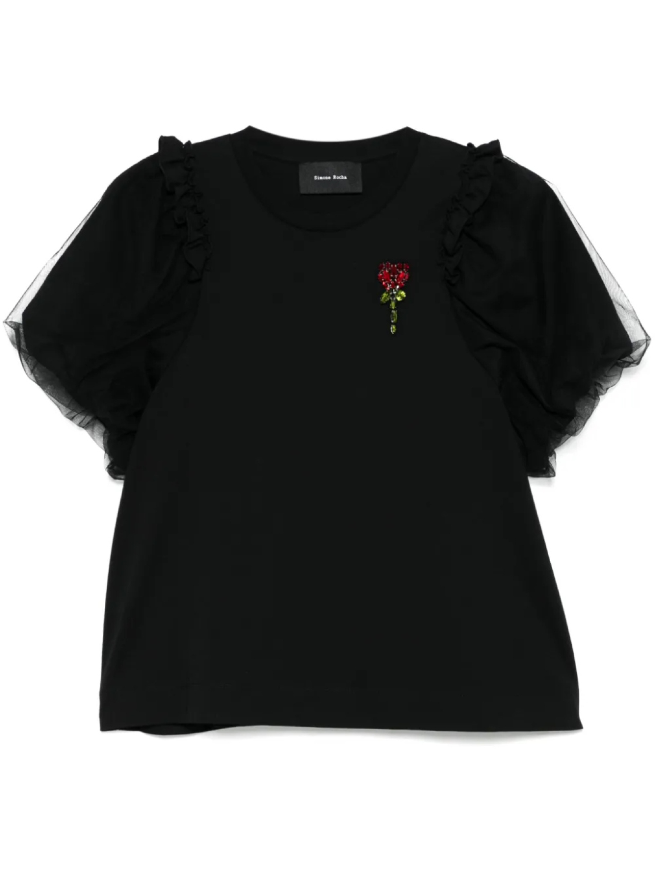 

Simone Rocha декорированная футболка, черный