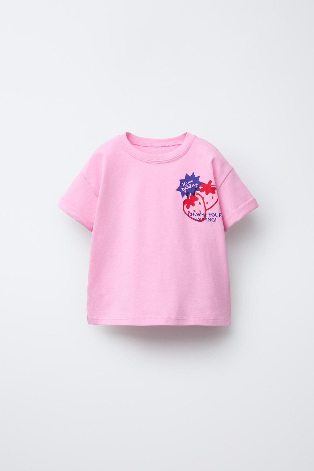

Футболка с принтом ZARA, цвет Light pink