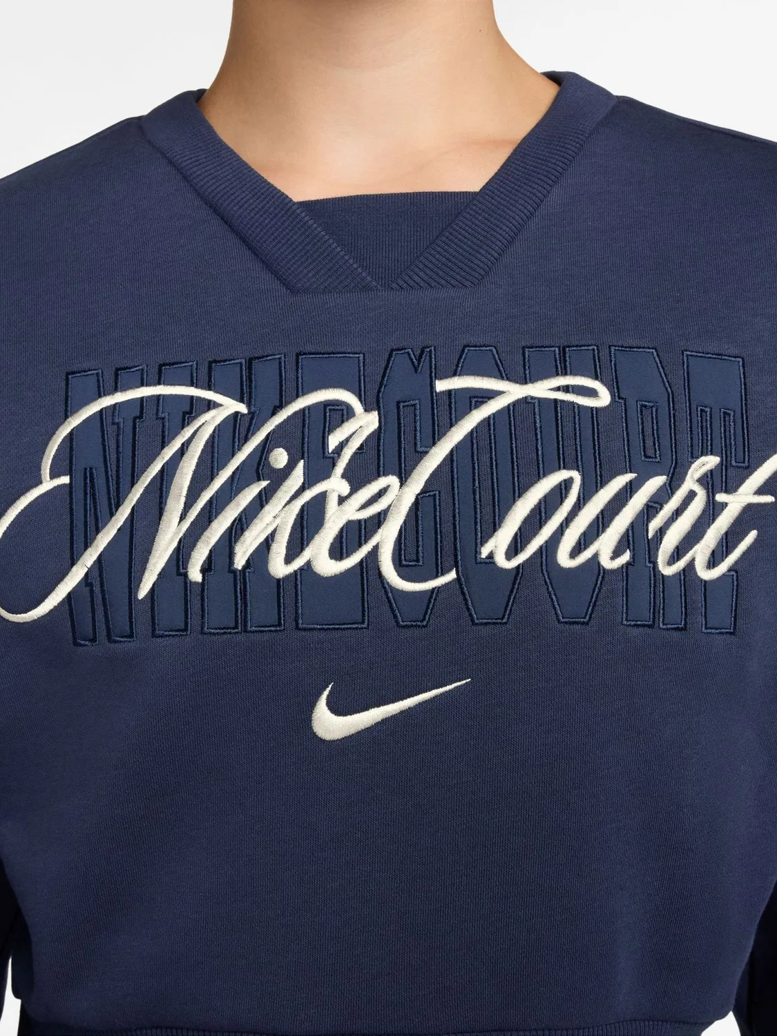 Теннисный топ NikeCourt Collection, френч-терри, Midnight Navy — фото 3