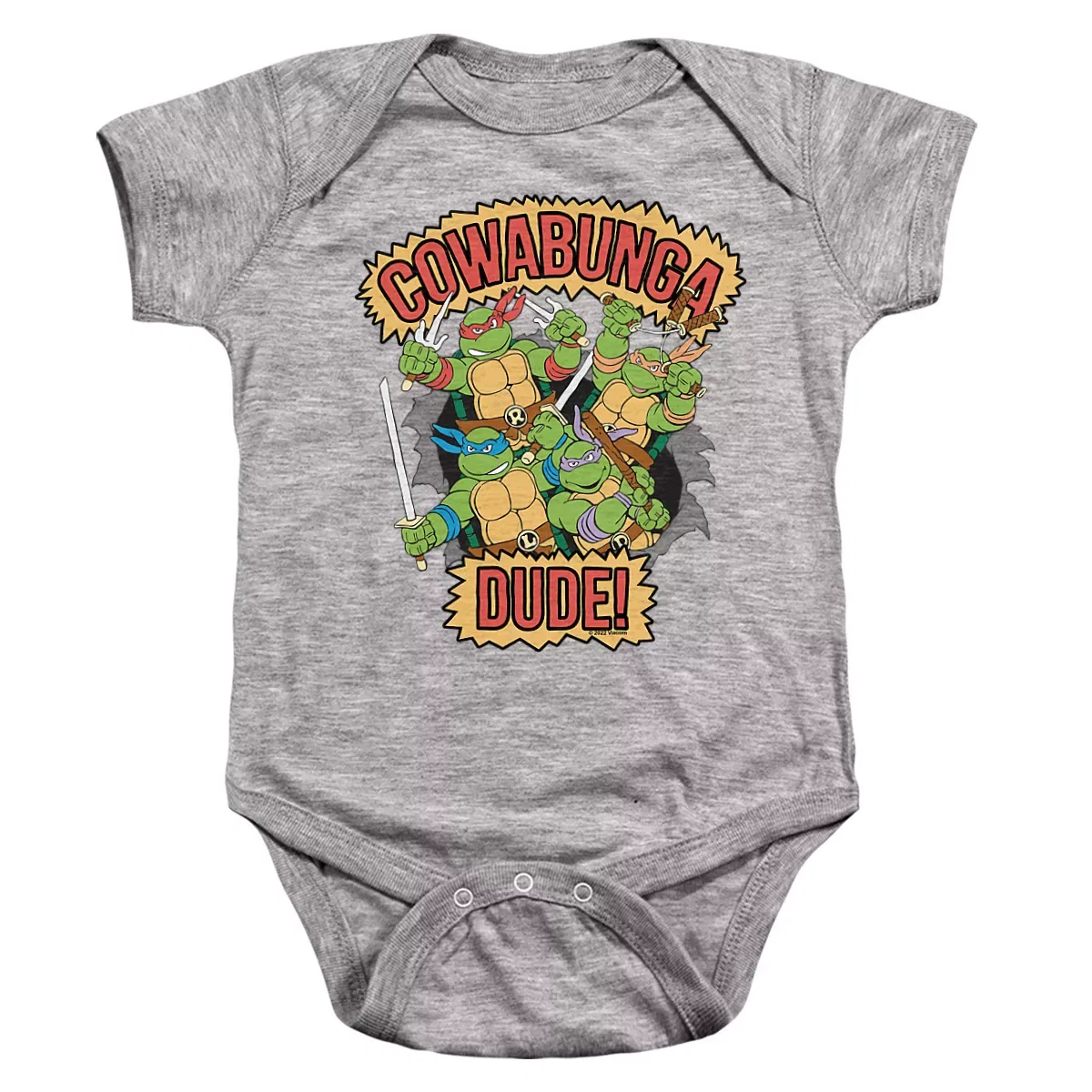 Детское боди с коротким рукавом Teenage Mutant Ninja Turtles, Athletic Heather