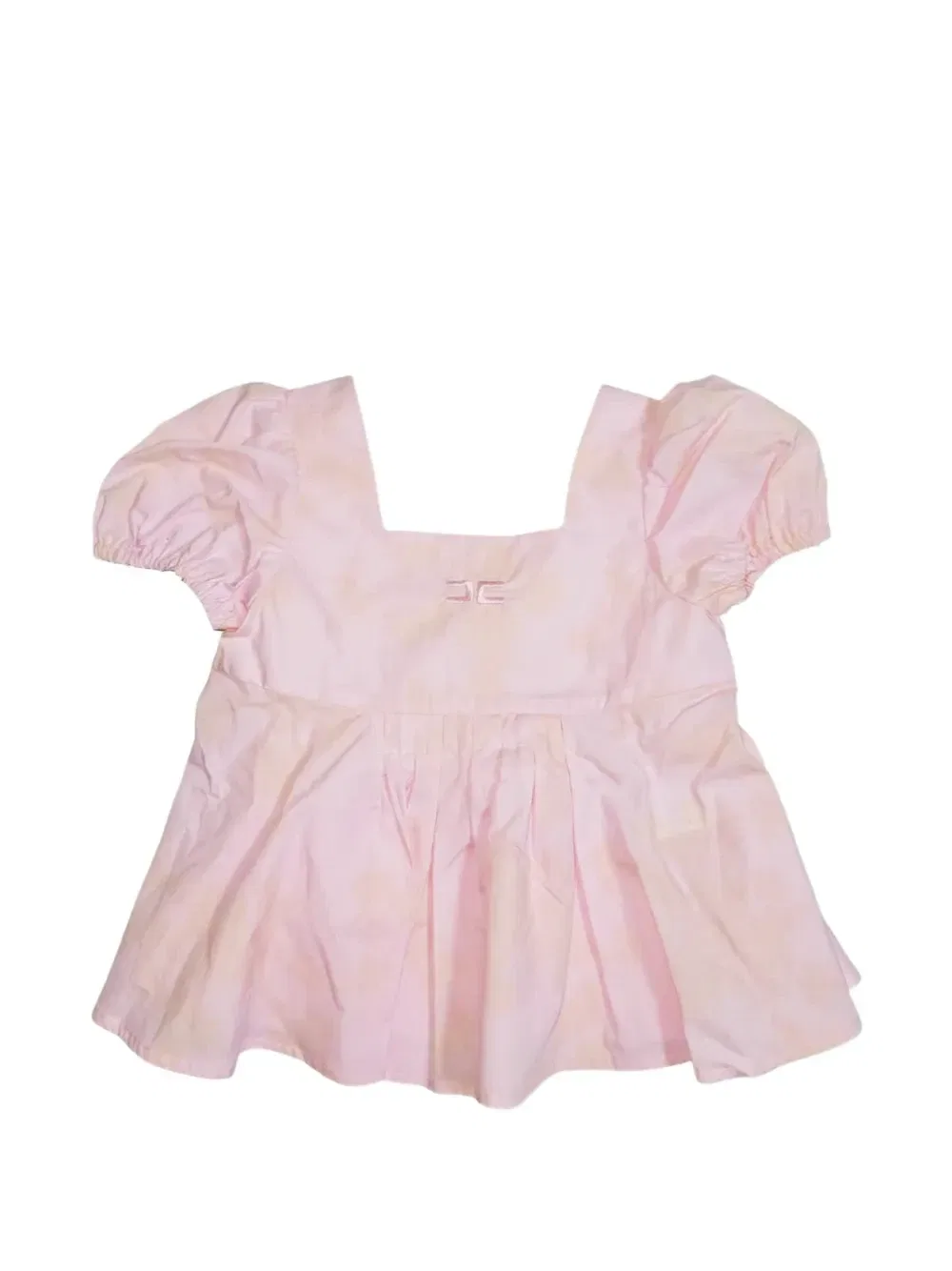 Блузка с объемными рукавами и логотипом Elisabetta Franchi Kids, розовый