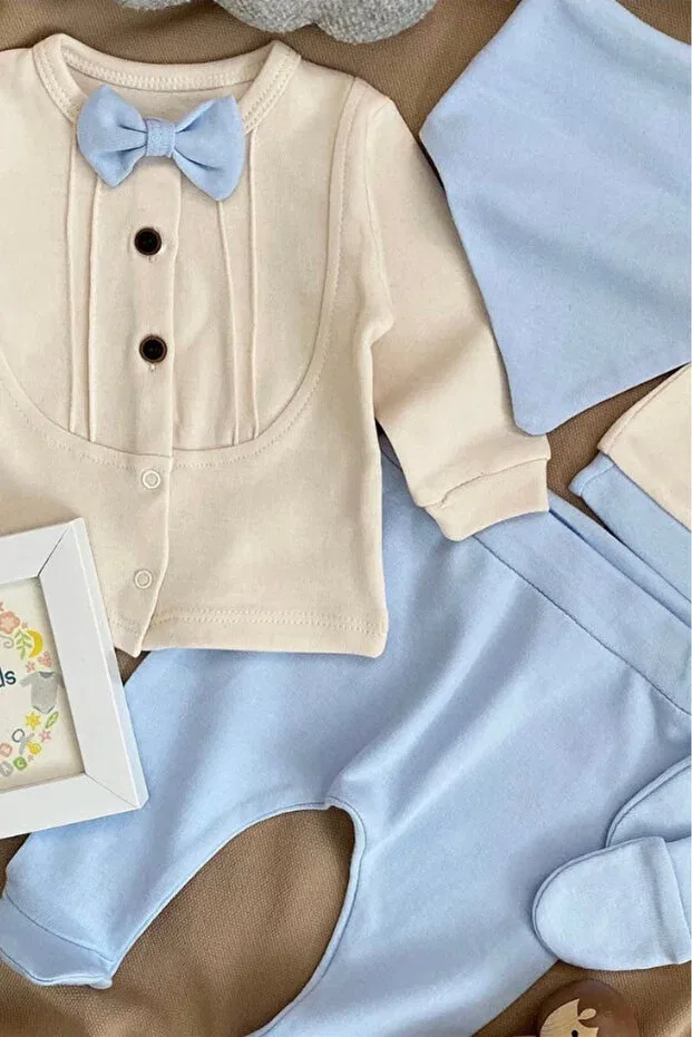 Детский комбинезон для мальчиков с принтом Bamoola For Babies, Blue Bow Tie — фото 4