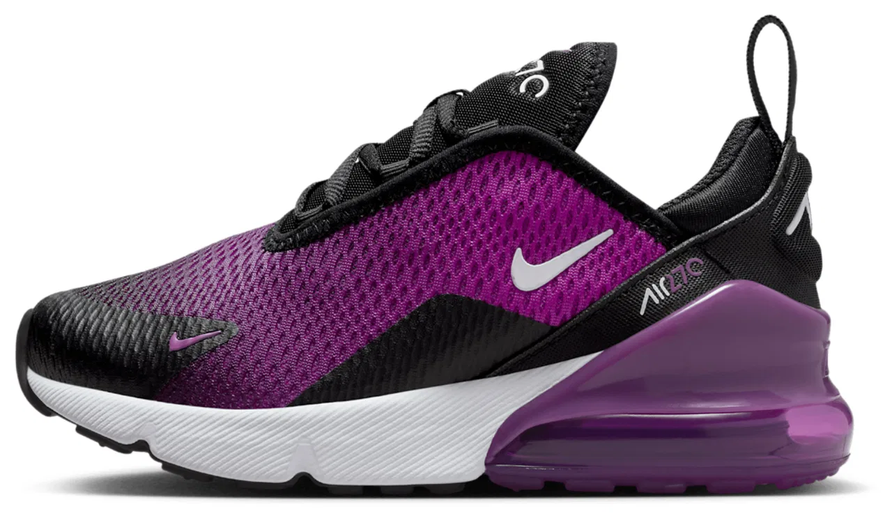 Кроссовки для мальчиков Air Max 270 Nike, цвет Black/Vivid Purple/White — фото 2