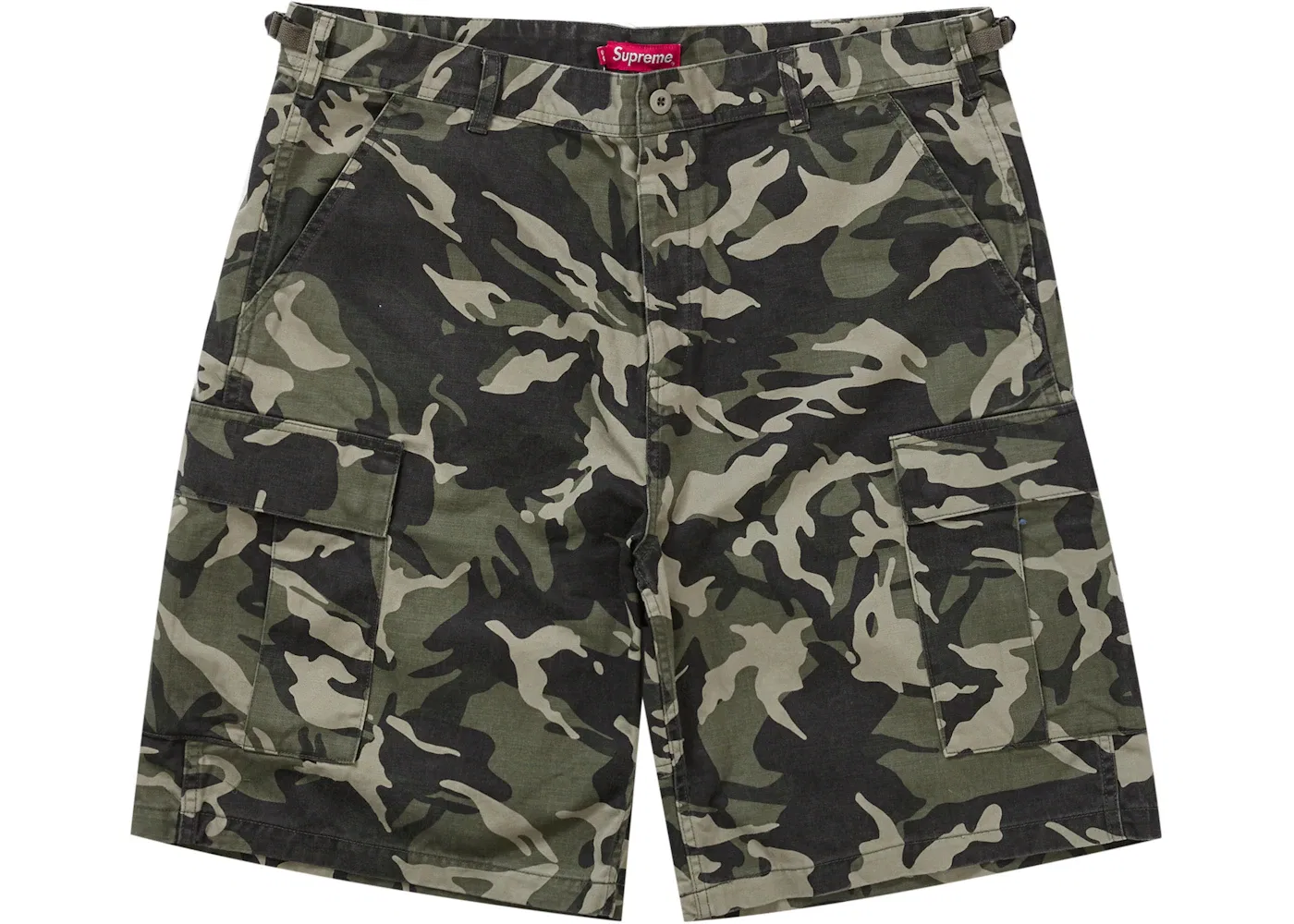 Мужские шорты карго с камуфляжным принтом Supreme, Olive Camo