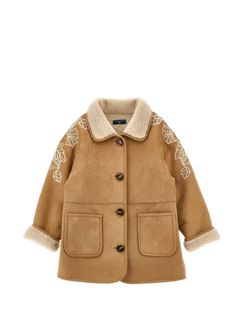 Жакет с цветочной вышивкой Ermanno Scervino Junior, бежевый