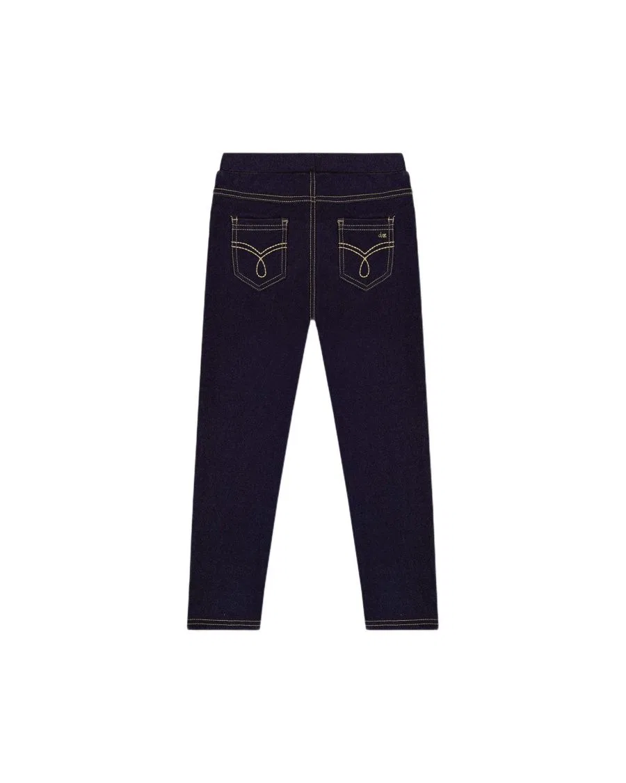 Джинсовые леггинсы для девочек с эластичным поясом, модель Navy Blue Denim Deux par Deux — фото 3