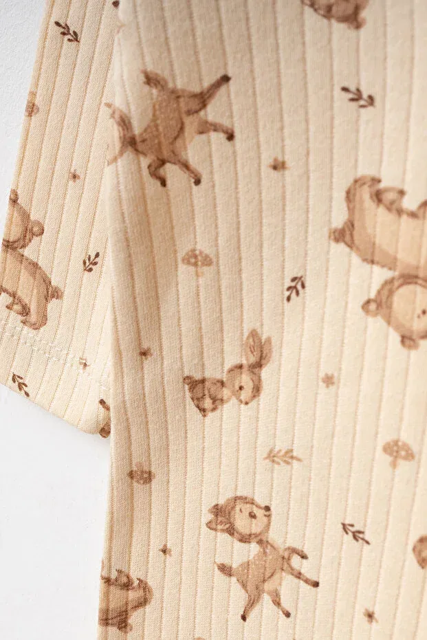 Детский комбинезон для новорожденных хлопковый Yukobaby Bebeğiniz Için En Doğalı, Beige — фото 4