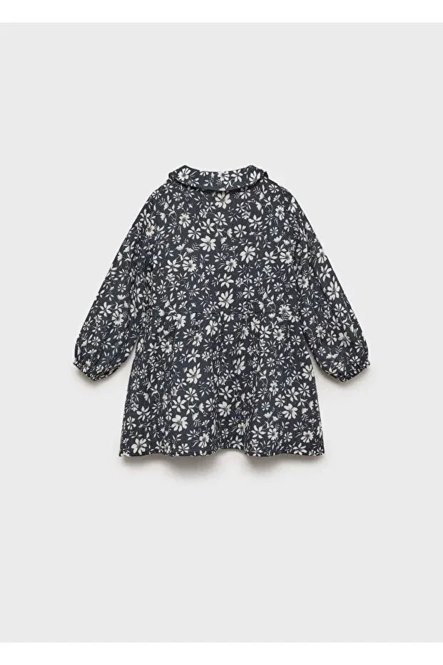 Детское платье для девочек с длинным рукавом Mango Baby, Navy Blue — фото 2