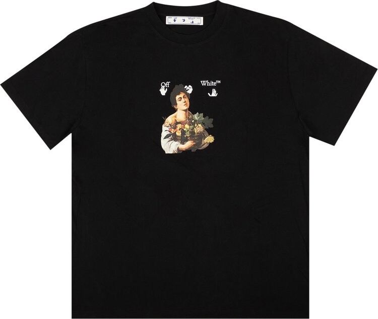 

Футболка Off-White Caravaggio Boy Over Tee 'Black/White', черный