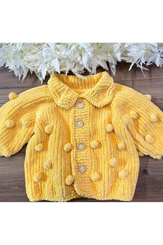 Детский кардиган из вельвета Hobi Köşem, Yellow