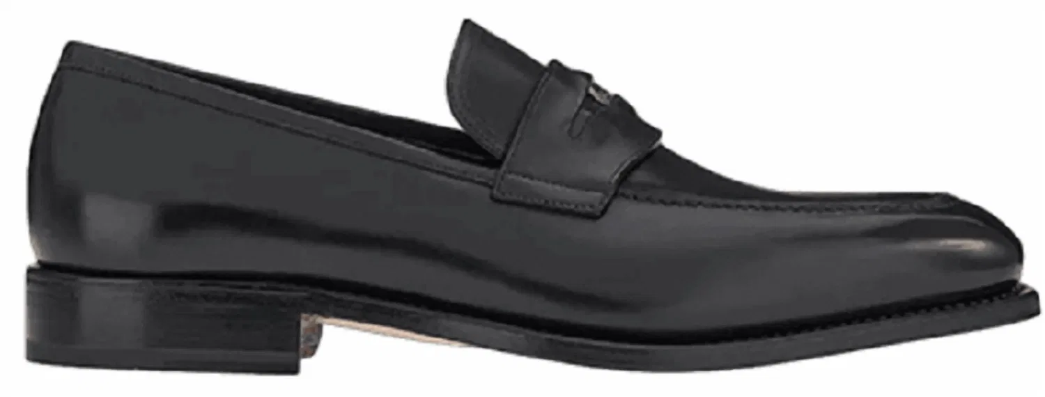 Salvatore Ferragamo Мужские кожаные лоферы Penny черного цвета