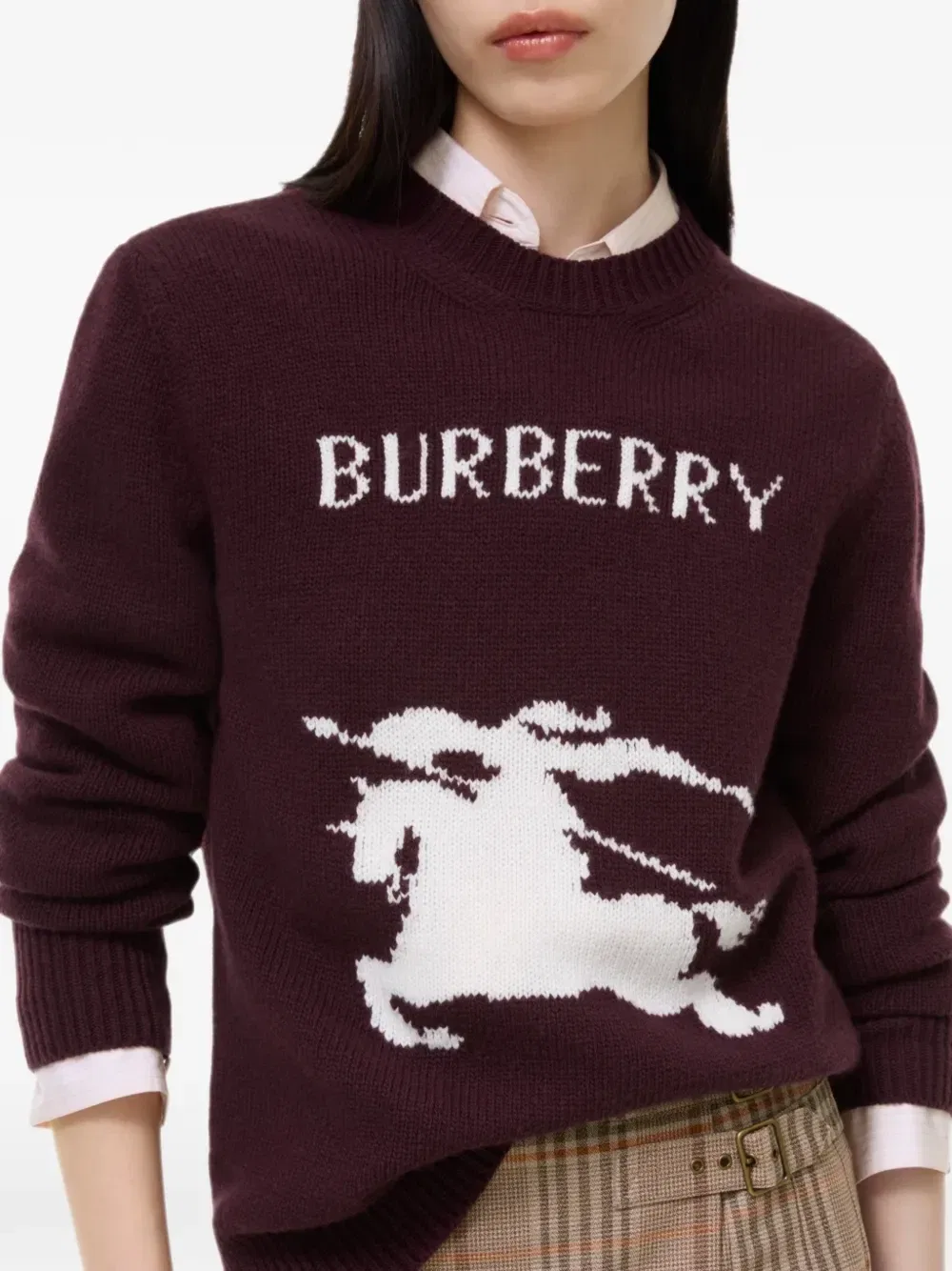 Кашемировый свитер Knight BURBERRY, фиолетовый — фото 3