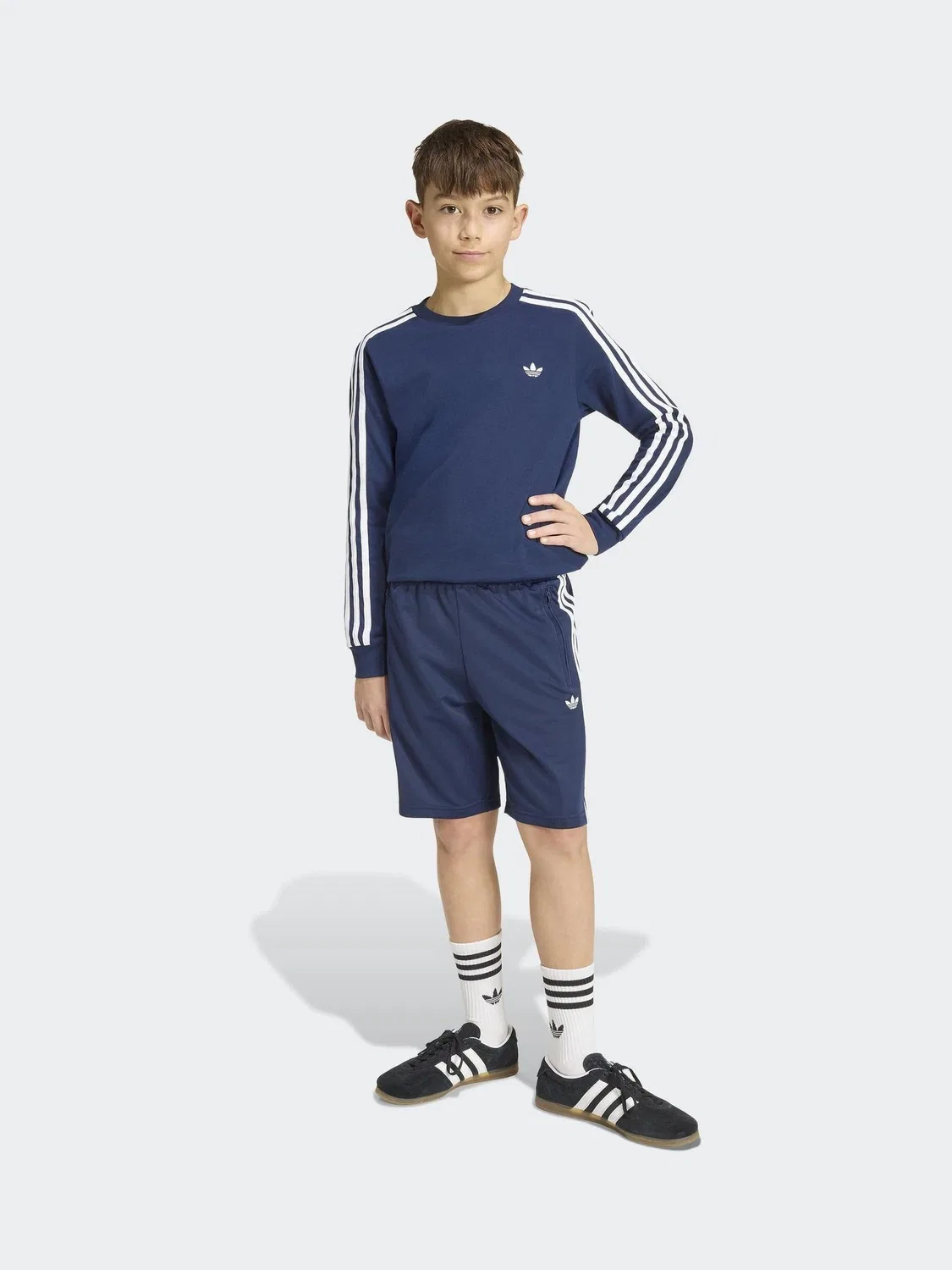 Футболка с длинным рукавом с логотипом adidas Originals, синяя — фото 3