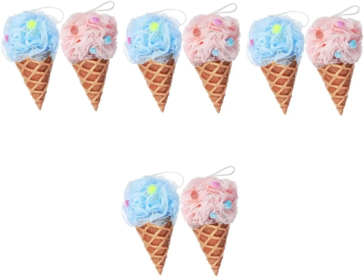 Мочалка для душа Ice Cream Cone, 8 шт, Amosfun, мультиколор
